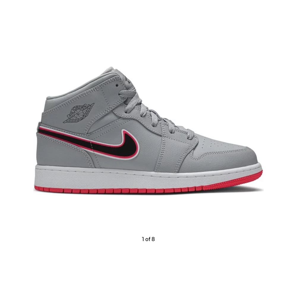 Air Jordan 1 Mid GS “Wolf Gray Pink”